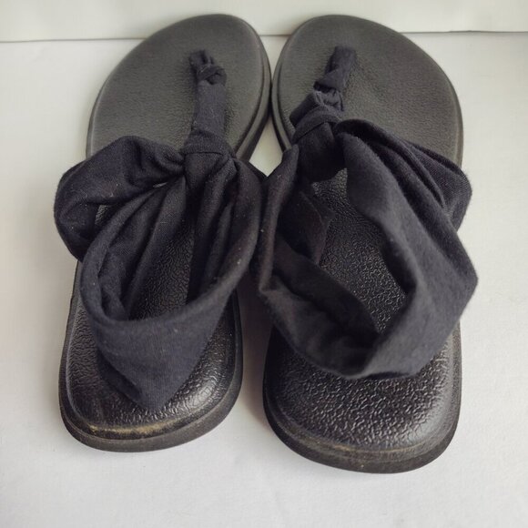 Ladies SZ 9 Sanuk Black Yoga Sandal - Picture 2 of 4